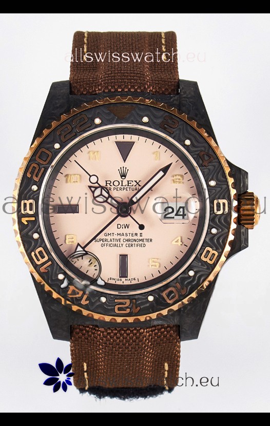 Rolex GMT Masters II Super Clone DiW Edition Swiss Replica Lightweight Carbon Casing Watch 