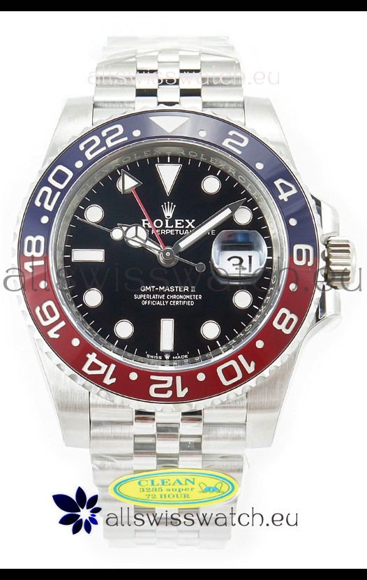 Rolex GMT Masters II 126710BLRO Cal.3285 72 Hours Power Jubilee Strap Swiss Replica 904L Steel 