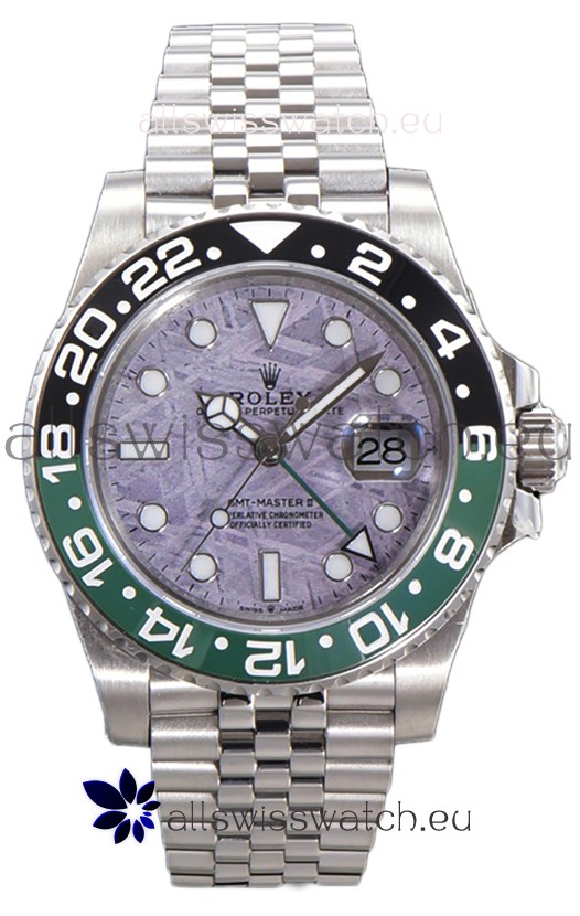 Rolex GMT Masters II 126720 Cal.3285 Pink Meteorite Dial 904L Steel in Jubilee Strap Swiss Replica