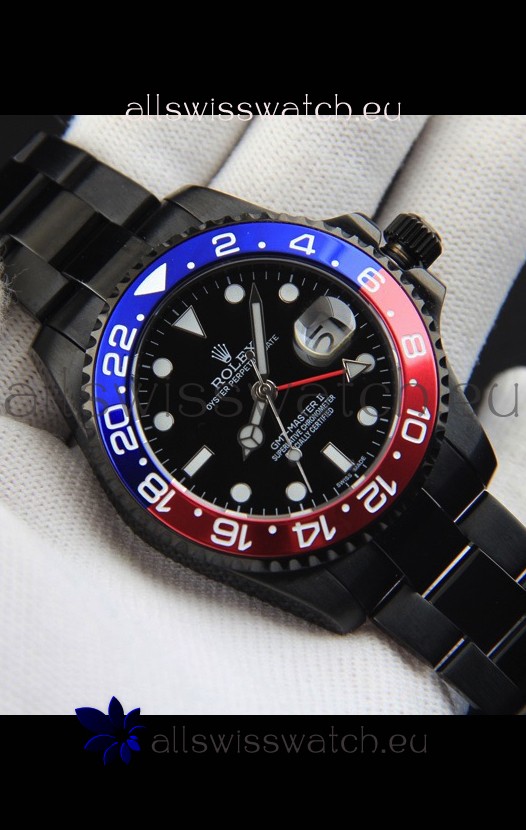 Rolex GMT Masters II Japanese Movement Replica Watch in PVD Casing 