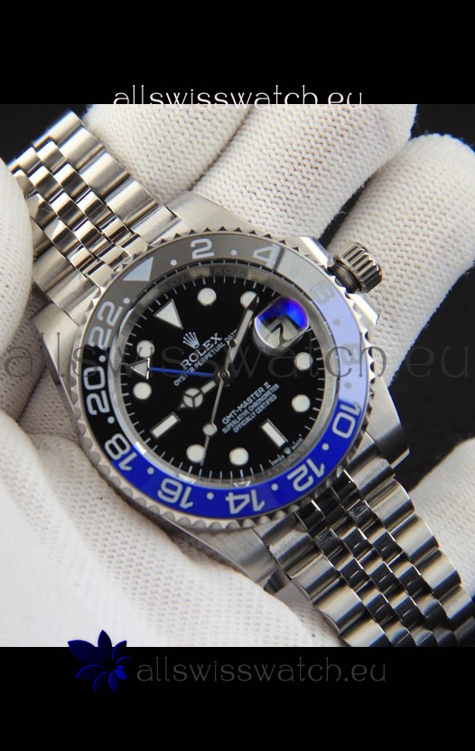 Rolex GMT Masters II Japanese Movement Replica Watch Steel Case Black Dial