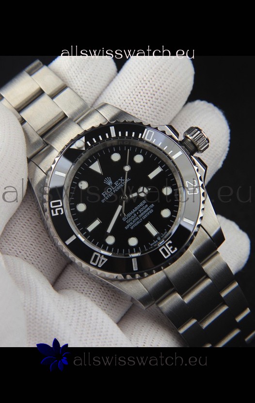 Rolex Submariner No-Date Japanese Replica Watch 904L Steel Black Dial
