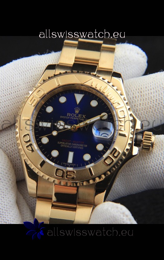 Rolex Yachtmaster Japanese Movement Watch in Gold Casing - Blue dial 37MM