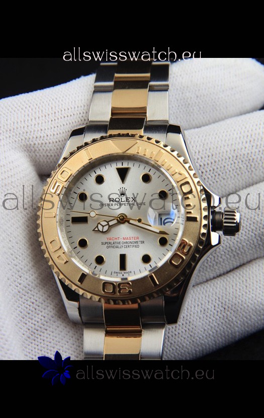 Rolex Yachtmaster Japanese Movement Watch in Two Tone Gold Casing - Steel dial 37MM