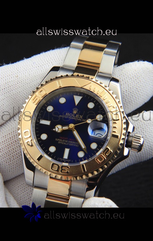 Rolex Yachtmaster Japanese Movement Watch in Two Tone Gold Casing - Blue dial 37MM