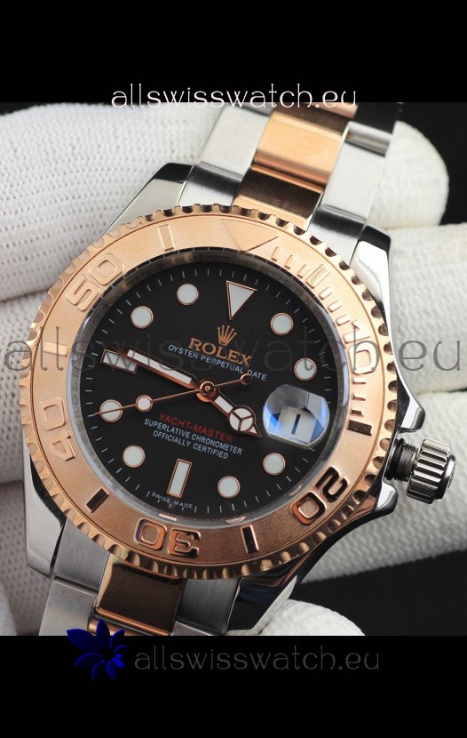 Rolex Yachtmaster Japanese Movement Watch in Two Tone Gold Casing - Dark Brown dial 37MM