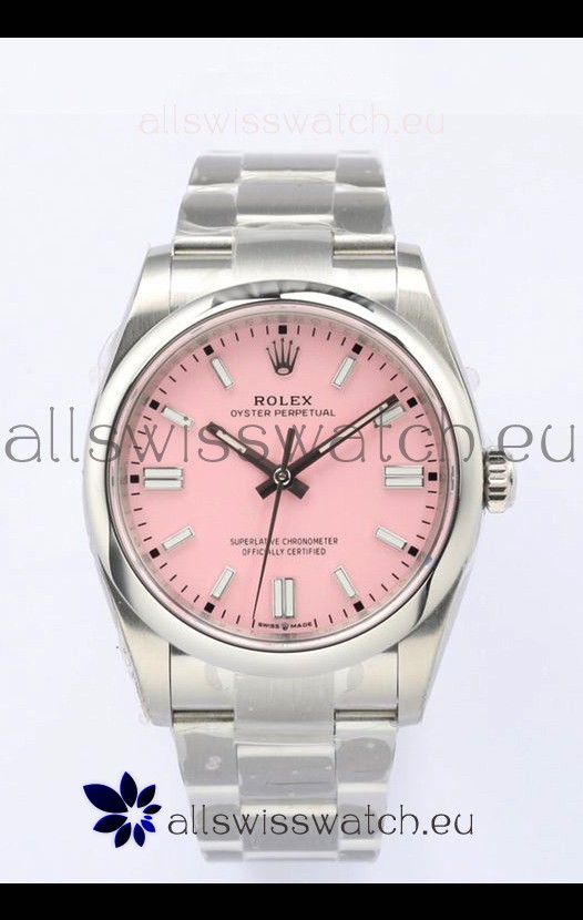 Rolex Oyster Perpetual REF#126000 36MM Swiss Movement Swiss Replica Pink Dial 904L Steel 1:1 Mirror Replica Watch