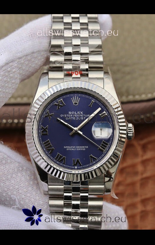 Rolex Datejust 31MM ETA-2671 Movement Swiss Replica in 904L Steel in Blue Roman Dial
