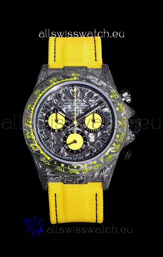Rolex Daytona DiW Yellow Edition Edition Forged Cabon Casing 1:1 Mirror Replica
