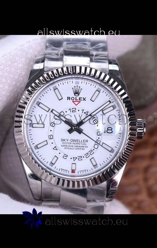 Rolex Sky-Dweller REF# M326934 White Dial Watch in 904L Steel Case 1:1 Mirror Replica