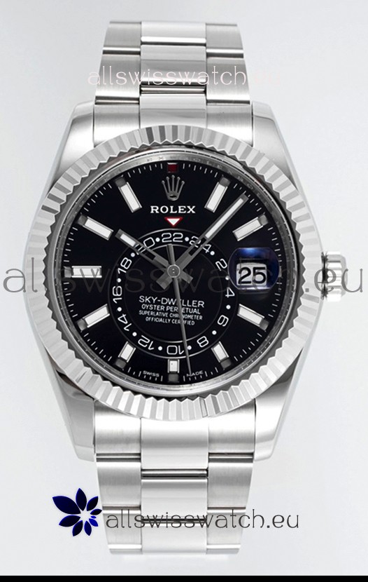 Rolex Sky-Dweller REF #m336934 Black Dial Watch in 904L Steel Case - Super Clone Watch