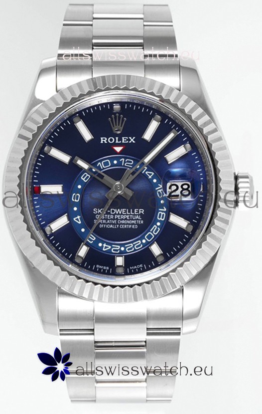 Rolex Sky-Dweller REF #m336934 Blue Dial Watch in 904L Steel Case - Super Clone Watch