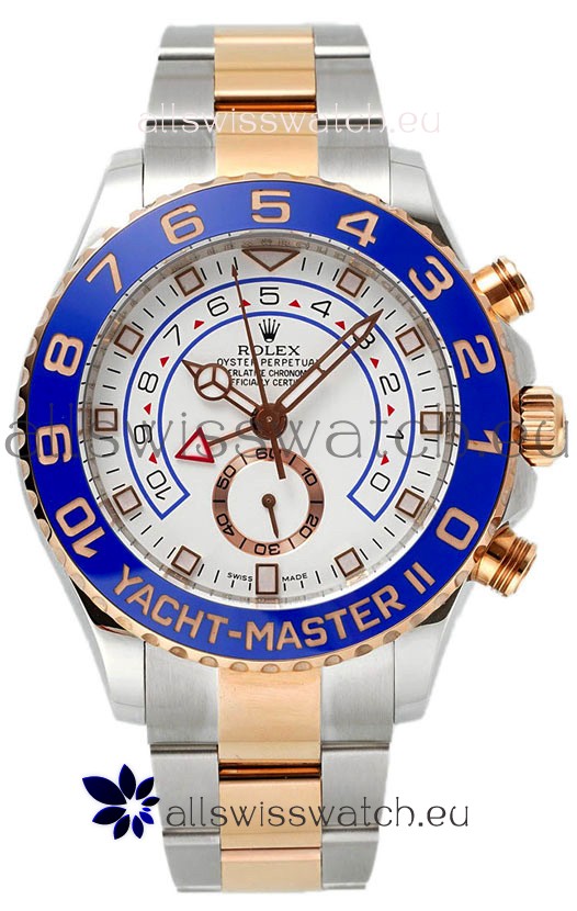 Rolex Yachtmaster II Stainles Steel Ref.116681 1:1 Two Tone Mirror Replica Watch 