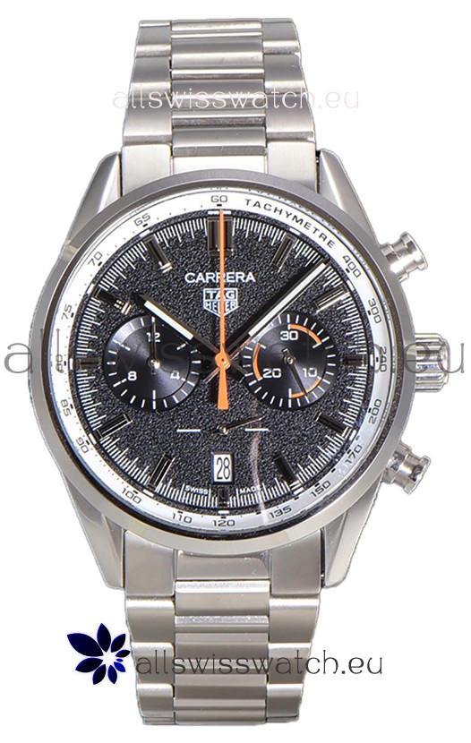 Tag Heuer Carrera Chronograph 43 Swiss Quartz Replica Watch Grey Dial Steel Strap 