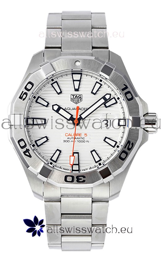 Tag Heuer Aquaracer Calibre 5 1:1 Mirror Replica Watch White Dial 904L Steel 44MM