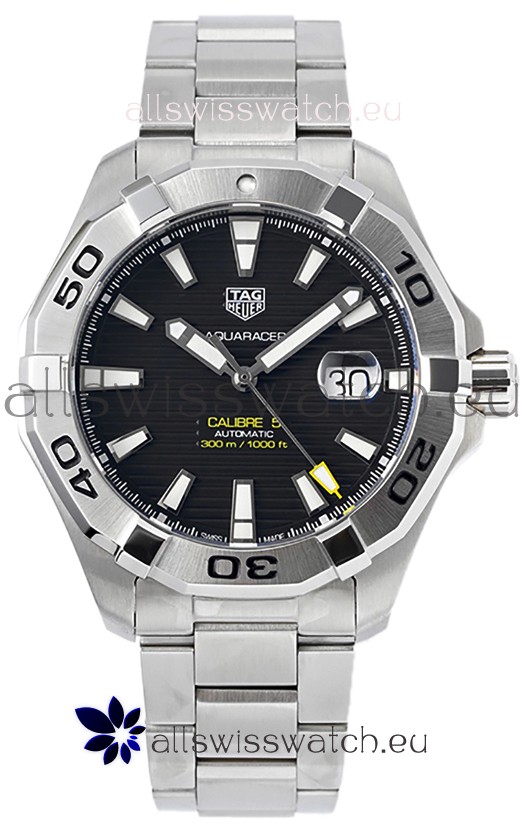 Tag Heuer Aquaracer Calibre 5 1:1 Mirror Replica Watch Black Dial 904L Steel 44MM