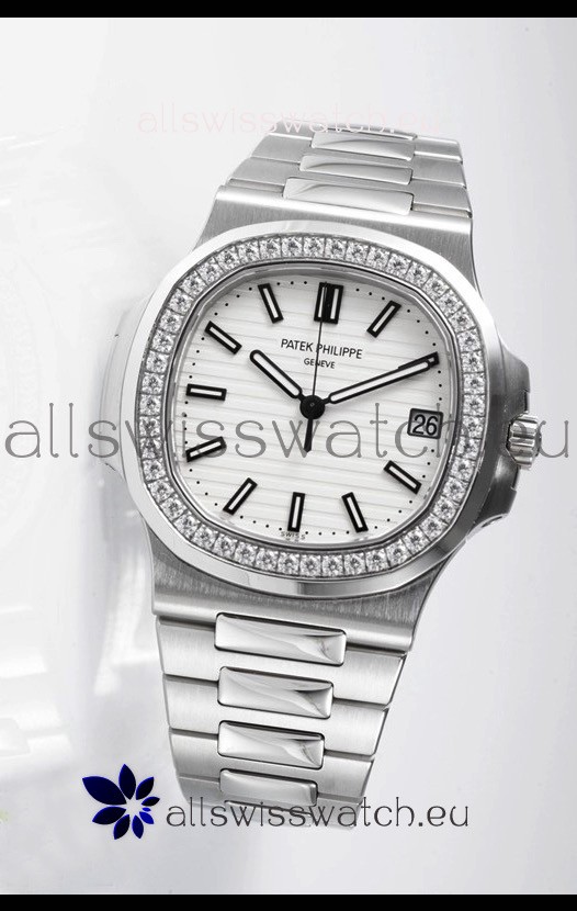 Patek Philippe Nautilus 5711 Swiss Replica Watch - 1:1 Mirror Quality with Diamonds Bezel