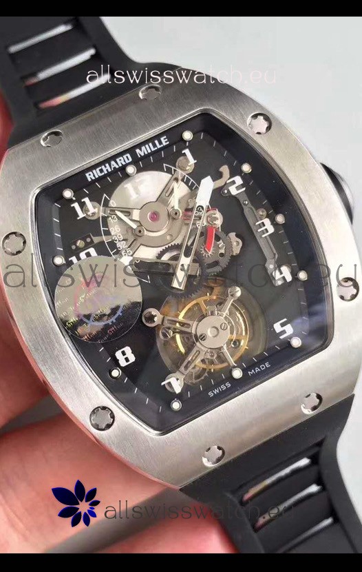 Richard Mille RM001 Genuine Tourbillon Swiss Replica Watch in Titanium Casing