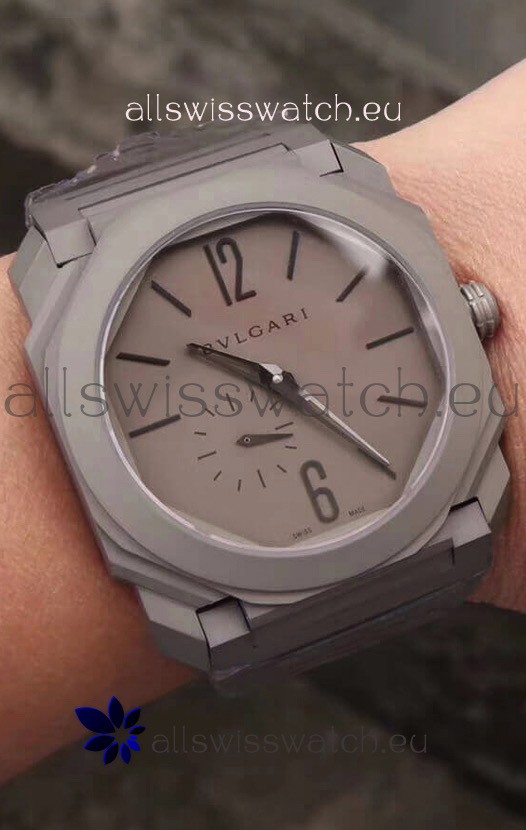 Bvlgari Octo Finissmo Edition 1:1 Mirror Replica Sandblasted Ceramic Casing and Strap 