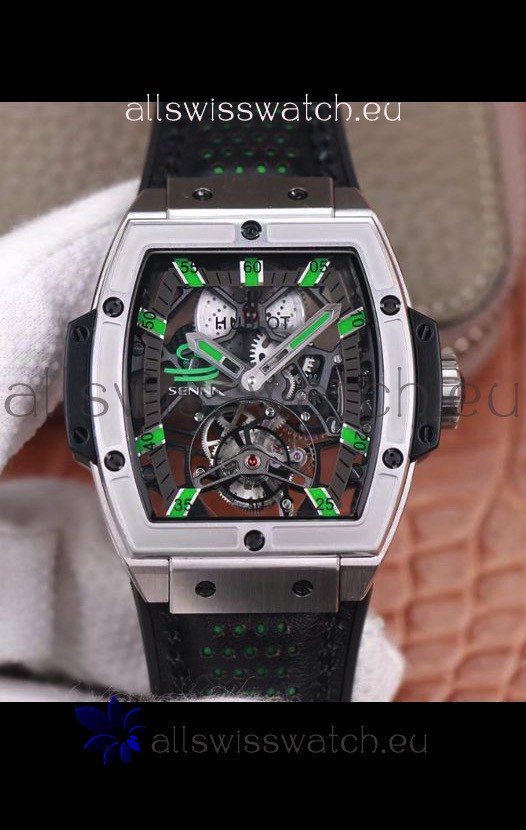Hublot Masterpiece MP Senna Edition Genuine Tourbillon Swiss Replica Watch in Titanium Casing
