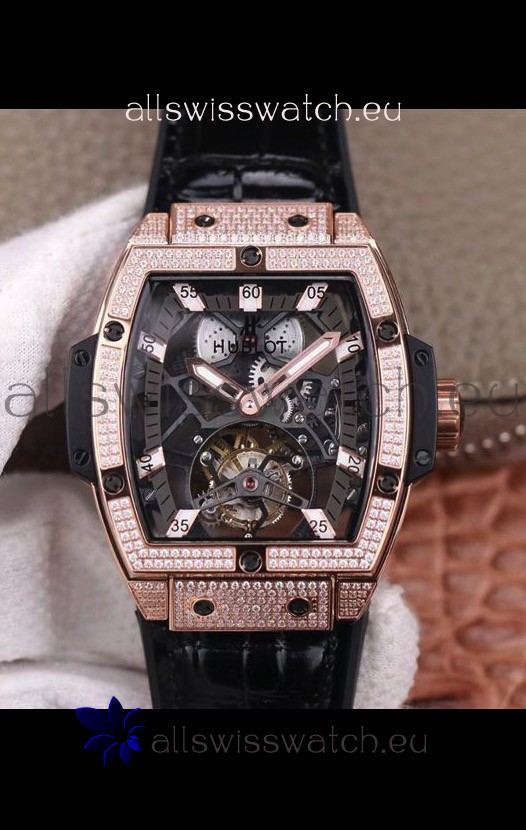 Hublot Masterpiece MP Edition Genuine Tourbillon Swiss Replica Watch In Rose Gold Casing