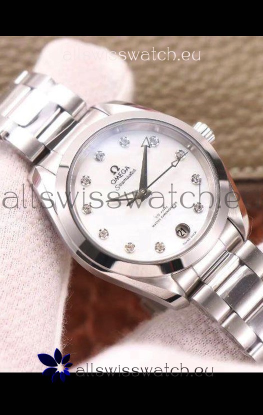 Omega Seamaster Aquaterra 150M 34MM Swiss Replica Watch in White Dial