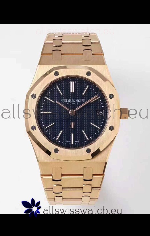 Audemars Piguet Royal Jumbo Oak Extra Thin Swiss Replica Yellow Gold - 1:1 Mirror Replica Watch