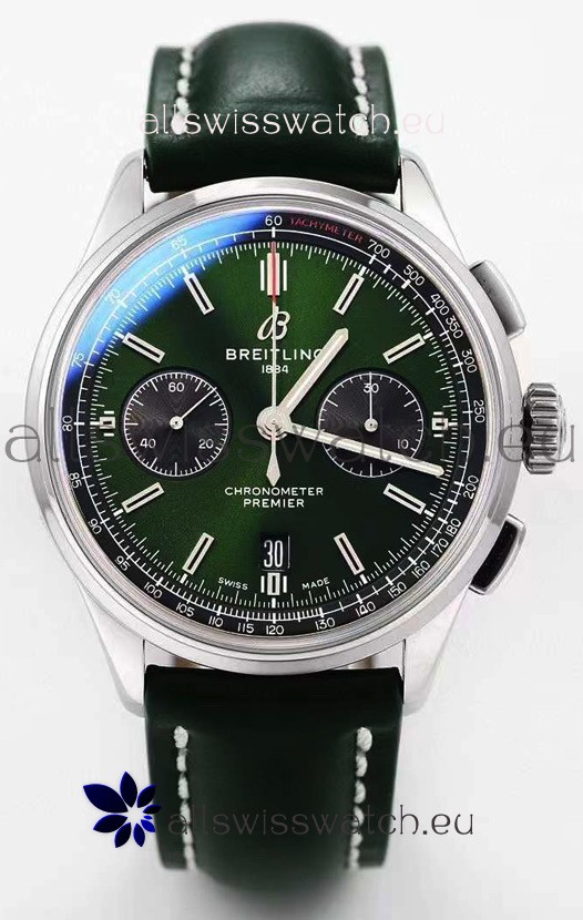 Breitling Premier B01 Chronograph 42 Edition Watch 1:1 Mirror Quality in Green Dial 