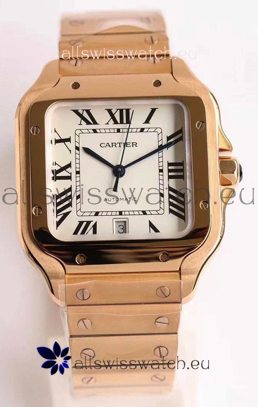 Cartier Santos De Cartier XL 1:1 Rose Gold Casing Swiss Replica Watch 40MM