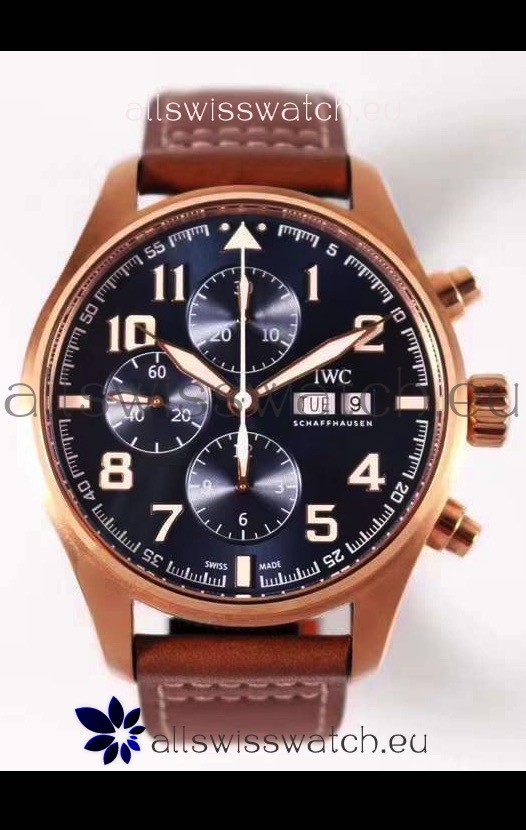 IWC Pilot Chronograph Le Petit Prince Edition Rose Gold 1:1 Mirror Replica Watch