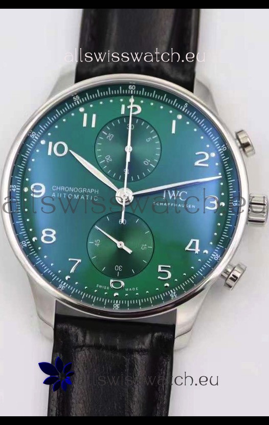 IWC Portuguese Chronograph Swiss Replica Watch in Steel Case - 1:1 Mirror Replica Edition