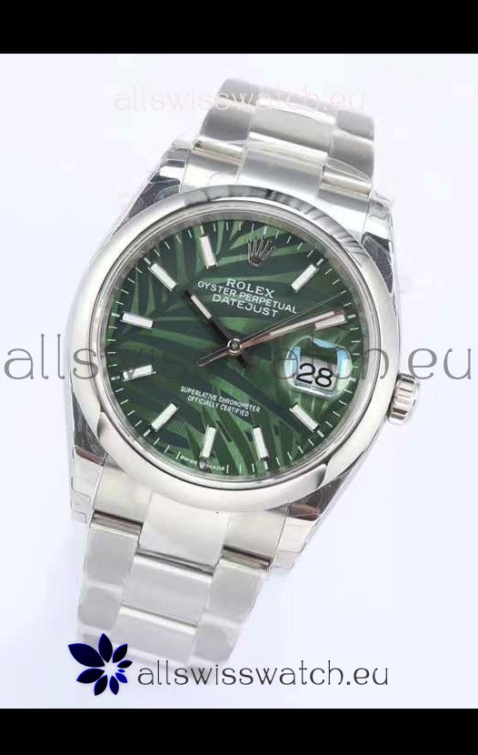 Rolex Datejust Palm Motif Dial 36MM Cal.3135 Movement Swiss Replica Watch in 904L Casing