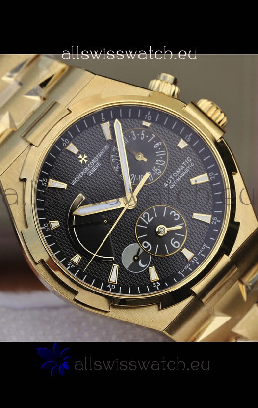 Vacheron Constantin Overseas Power Reserve Swiss Replica Watch in Yellow Gold Casing