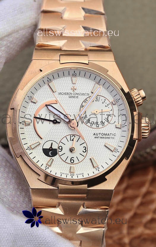 Vacheron Constantin Overseas Power Reserve Swiss Replica Watch in Rose Gold Casing