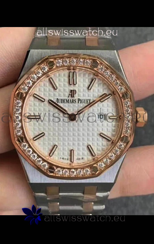 Audemars Piguet Royal Oak Quartz 33MM Swiss Watch Two Tone Swiss - 1:1 Mirror Replica Edition
