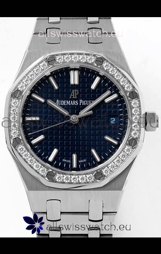 Audemars Piguet Royal Oak Swiss Automatic 34MM Swiss Watch Blue Dial - 1:1 Mirror Replica Edition