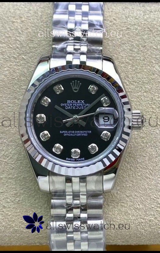 Rolex Datejust 279174 28MM Swiss Replica in 904L Steel in Black Dial - 1:1 Mirror Replica