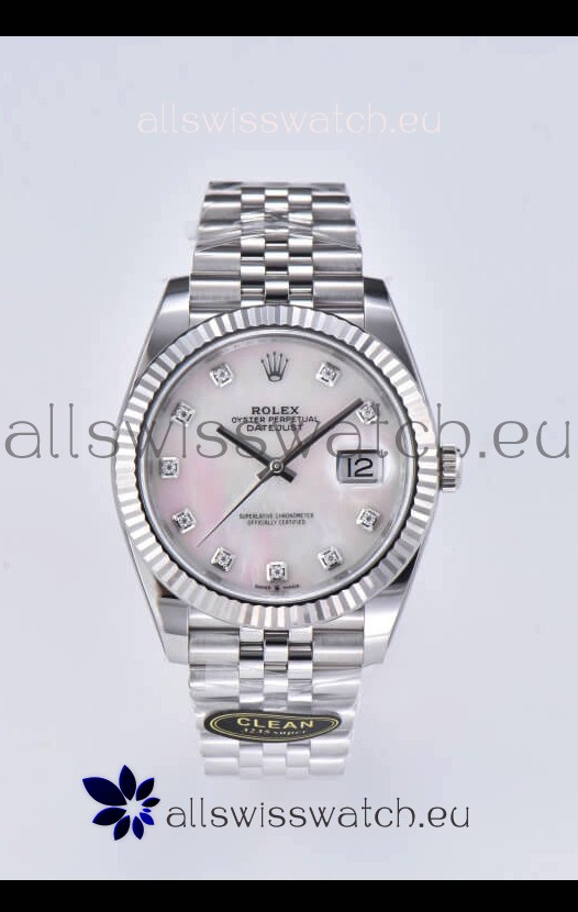 Rolex Datejust 126334 41MM ETA 3235 Swiss 1:1 Mirror Replica Watch in 904L Steel - Pearl Dial