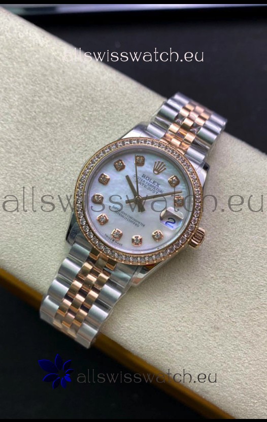 Rolex Datejust 278381 31MM Swiss Replica in 904L Steel Two Tone Rose Gold 1:1 Mirror Replica
