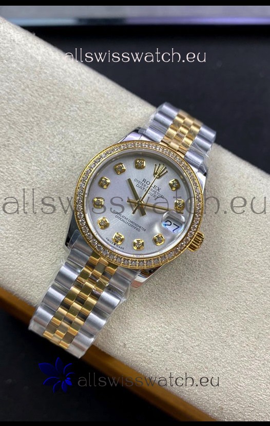 Rolex Datejust 278383 31MM Swiss Replica in 904L Steel Two Tone Yellow Gold Pearl Dial 1:1 Mirror Replica