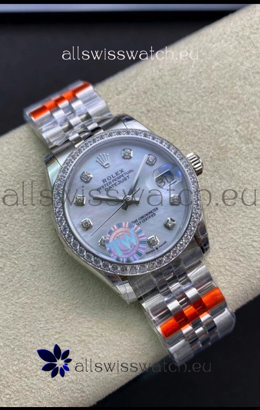 Rolex Datejust 278384 31MM Swiss Replica in 904L Steel in Pearl Dial - 1:1 Mirror Replica
