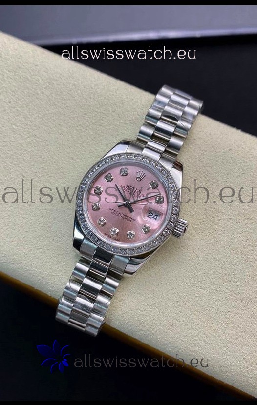 Rolex Datejust 279139 28MM Swiss Replica in 904L Steel in Pink Dial - 1:1 Mirror Replica