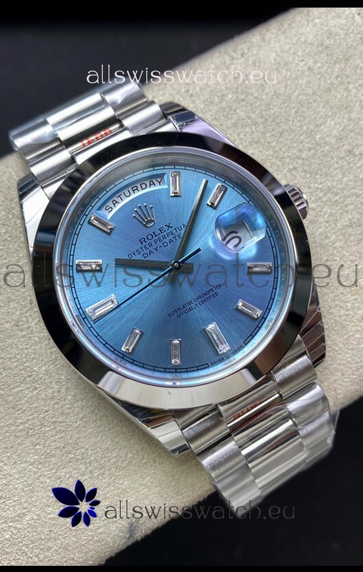 Rolex Day Date Presidential 228206 904L Steel 40MM - ICE BLUE Dial 1:1 Mirror Quality Watch