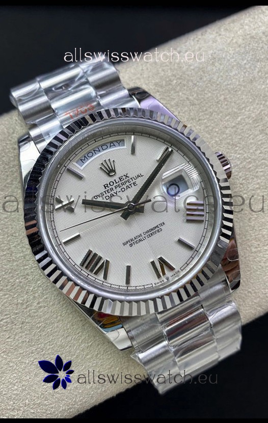 Rolex Day Date 228239-83419 904L Steel 40MM - White Pearl Dial 1:1 Mirror Quality Watch