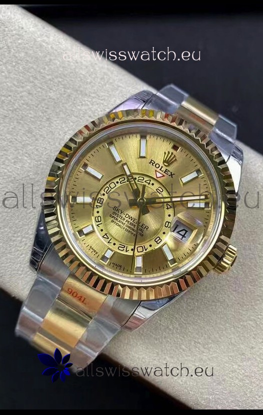 Rolex Sky-Dweller Oystersteel and Yellow Gold Oyster 42MM 1:1 Mirror Replica Watch 