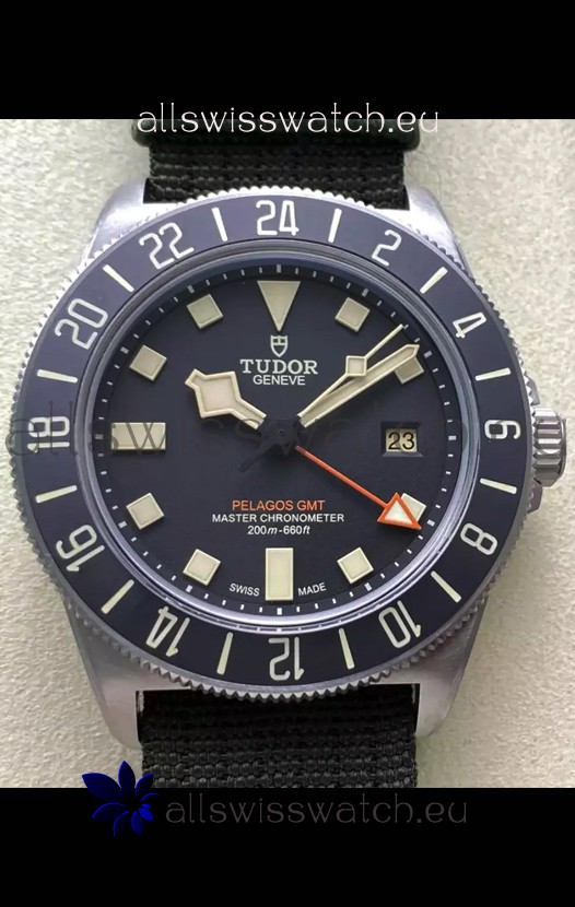 Tudor Pelagos FXD GMT Titanium Casing 1:1 Mirror Replica Black Dial in Green Nato Strap