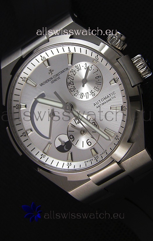 Vacheron Constantin Overseas Dual Time Steel White Dial Swiss Replica Watch 