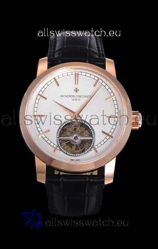 Vacheron Constantin Minute Repeater Tourbillon Swiss Replica Watch in Steel Casing 44MM Rose Gold Casing