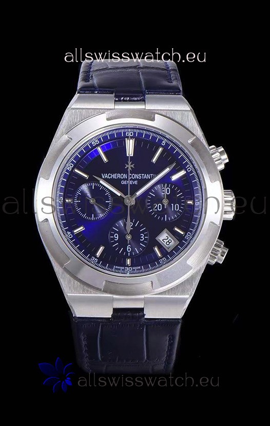 Vacheron Constantin Overseas Chronograph Blue Dial Swiss Replica Watch - Leather Strap