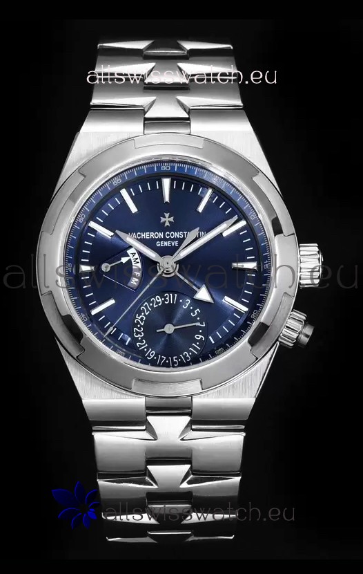 Vacheron Constantin Overseas Dual Time 1:1 Mirror Swiss Replica Watch in Blue Dial 